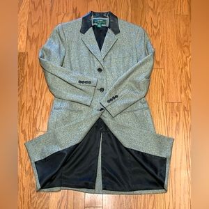 Women’s 10 Petite Lauren Ralph Lauren 100% Wool Leather Collar Button Front Coat